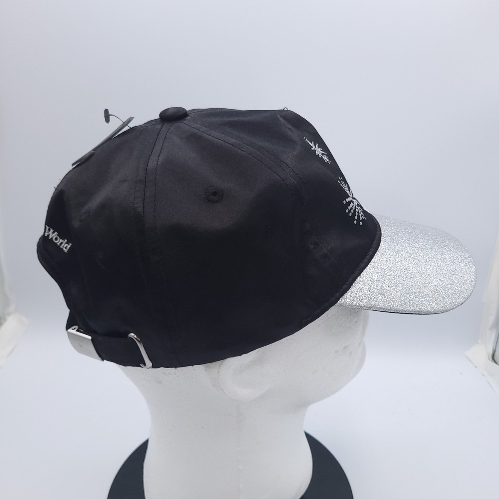 Disney Parks Cinderella Castle Cap Hat Black With Silver Glitter and Rhinestones - Picture 3 of 10